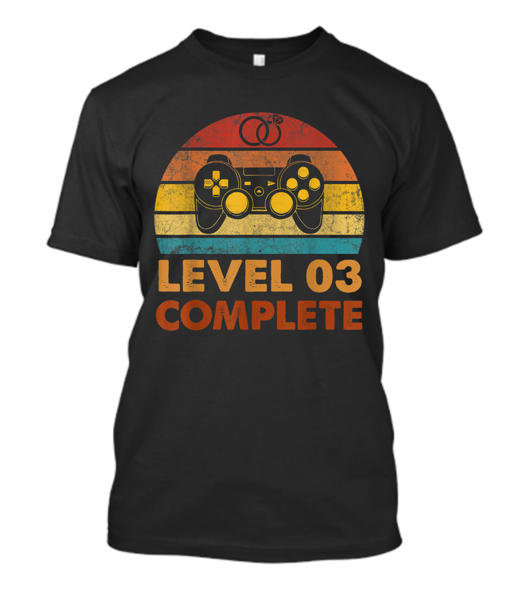Vintage 3Rd Wedding Anniversary Level 03 Complete Retro Gaming Controller Rings T-Shirt