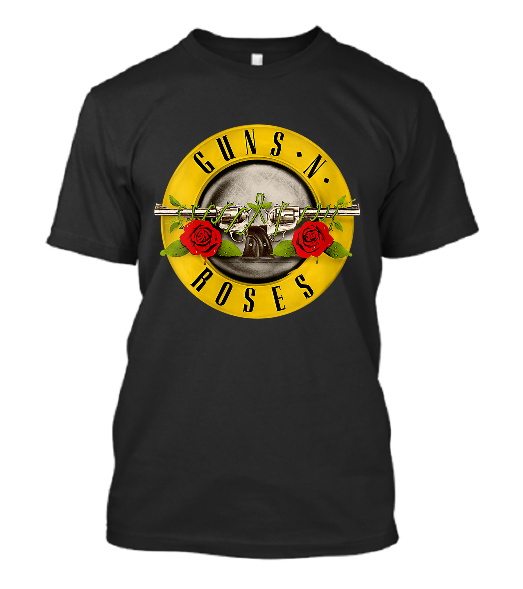 Guns N Roses Bullet With Roses And Revolver T-Shirt