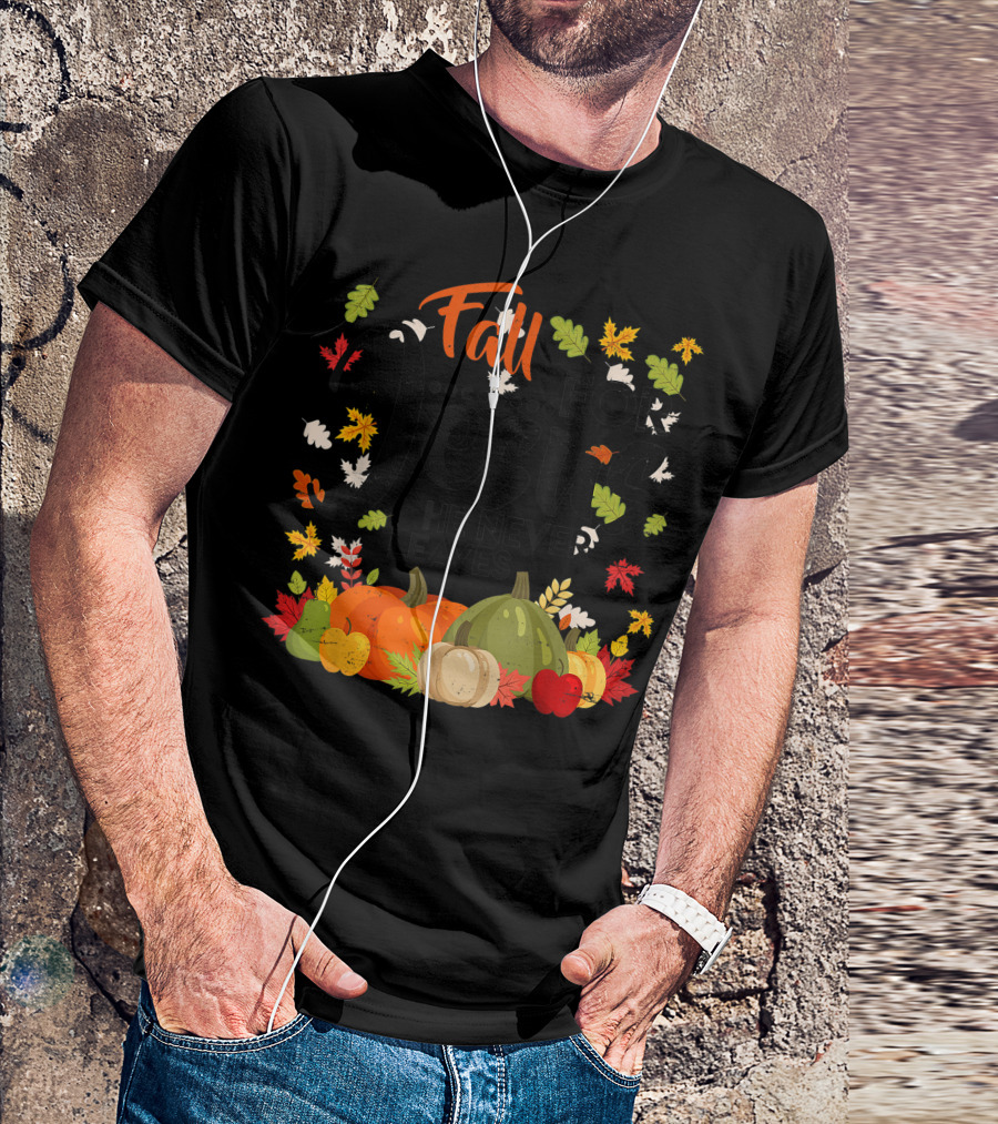 Fall For Jesus He Never Leaves Pumpkins Leaf T-Shirt