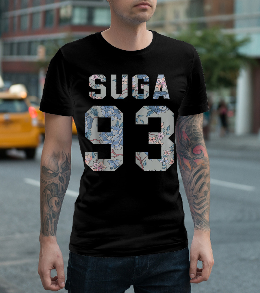 BTS Suga 93 Floral Kpop Bangtan Boys Merchandise BTS11FLR Zip T-Shirt