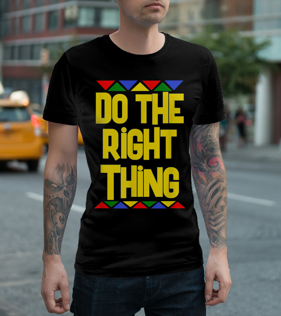 Do The Right Thing Spike Lee Joint 1989 Yellow Text With Geometric T-Shirt
