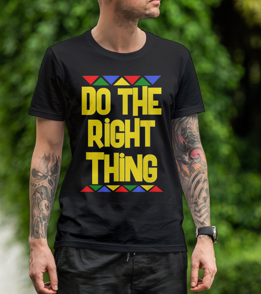 Do The Right Thing Spike Lee Joint 1989 Yellow Text With Geometric T-Shirt