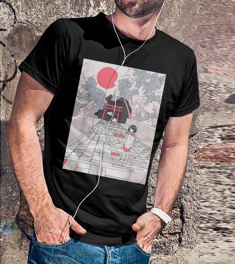 Retro 90s Japanese Manga Aesthetic Lofi Soft Grunge Anime Scene T-Shirt