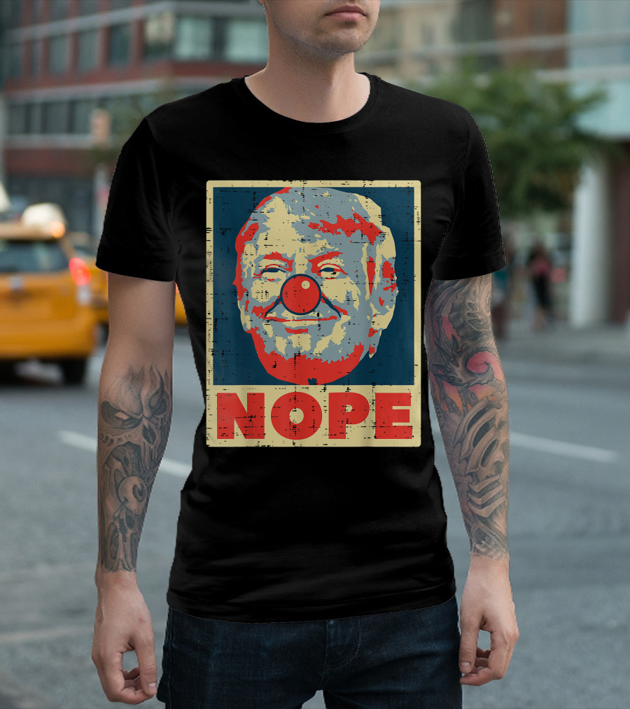 Nope Anti Trump Clown Vintage Retro Impeach No Donald T-Shirt