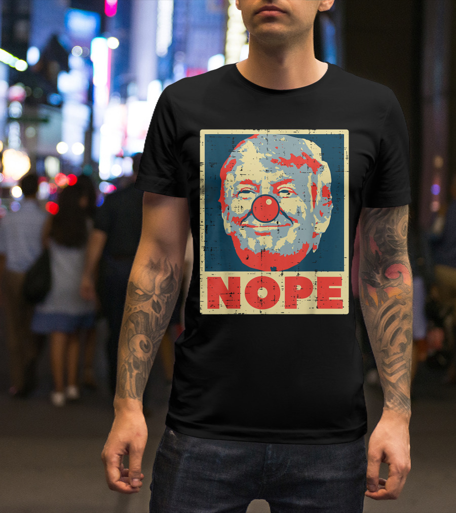 Nope Anti Trump Clown Vintage Retro Impeach No Donald T-Shirt