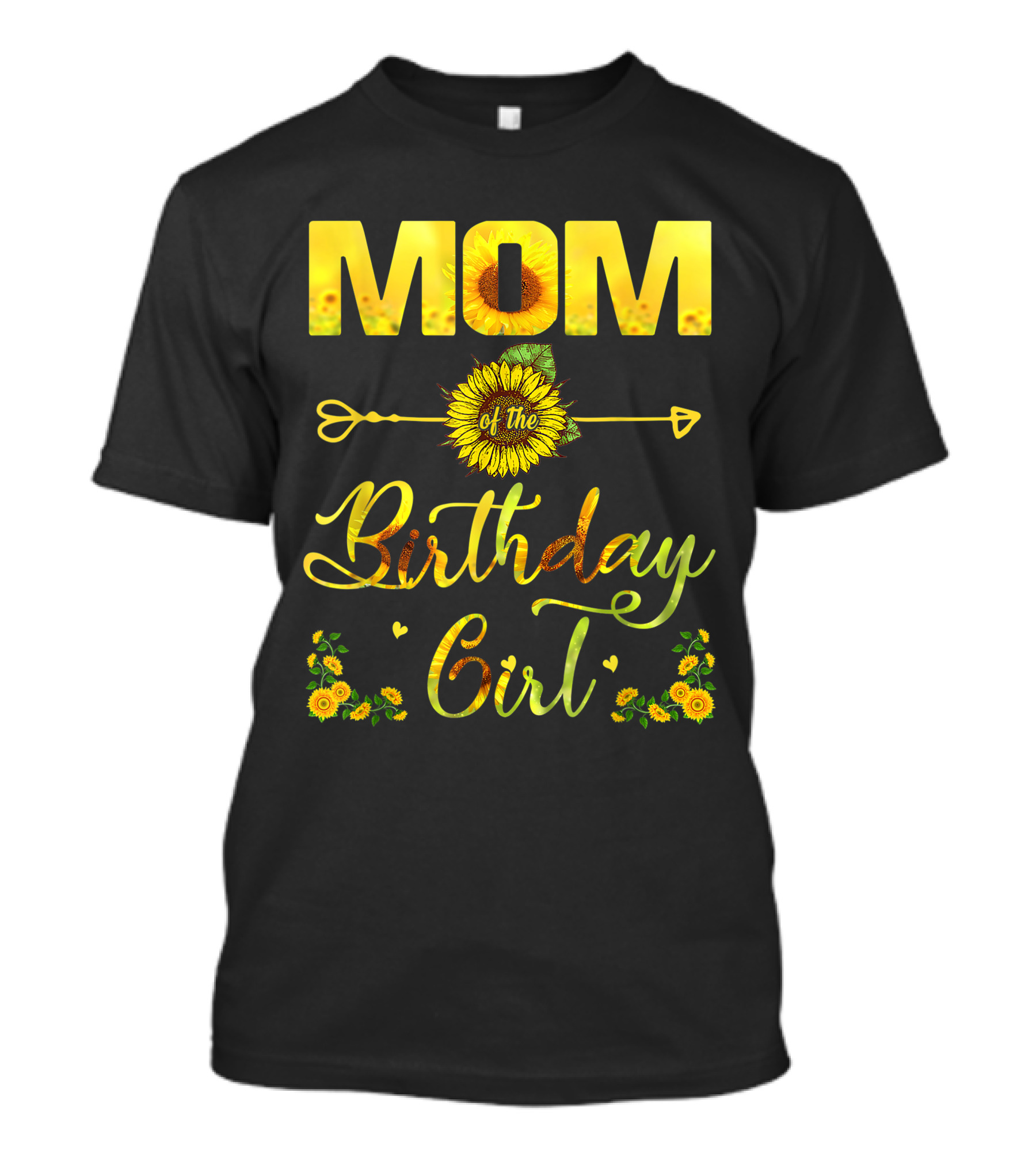 Mom Of The Birthday Girl Sunflower Arrow Floral T-Shirt