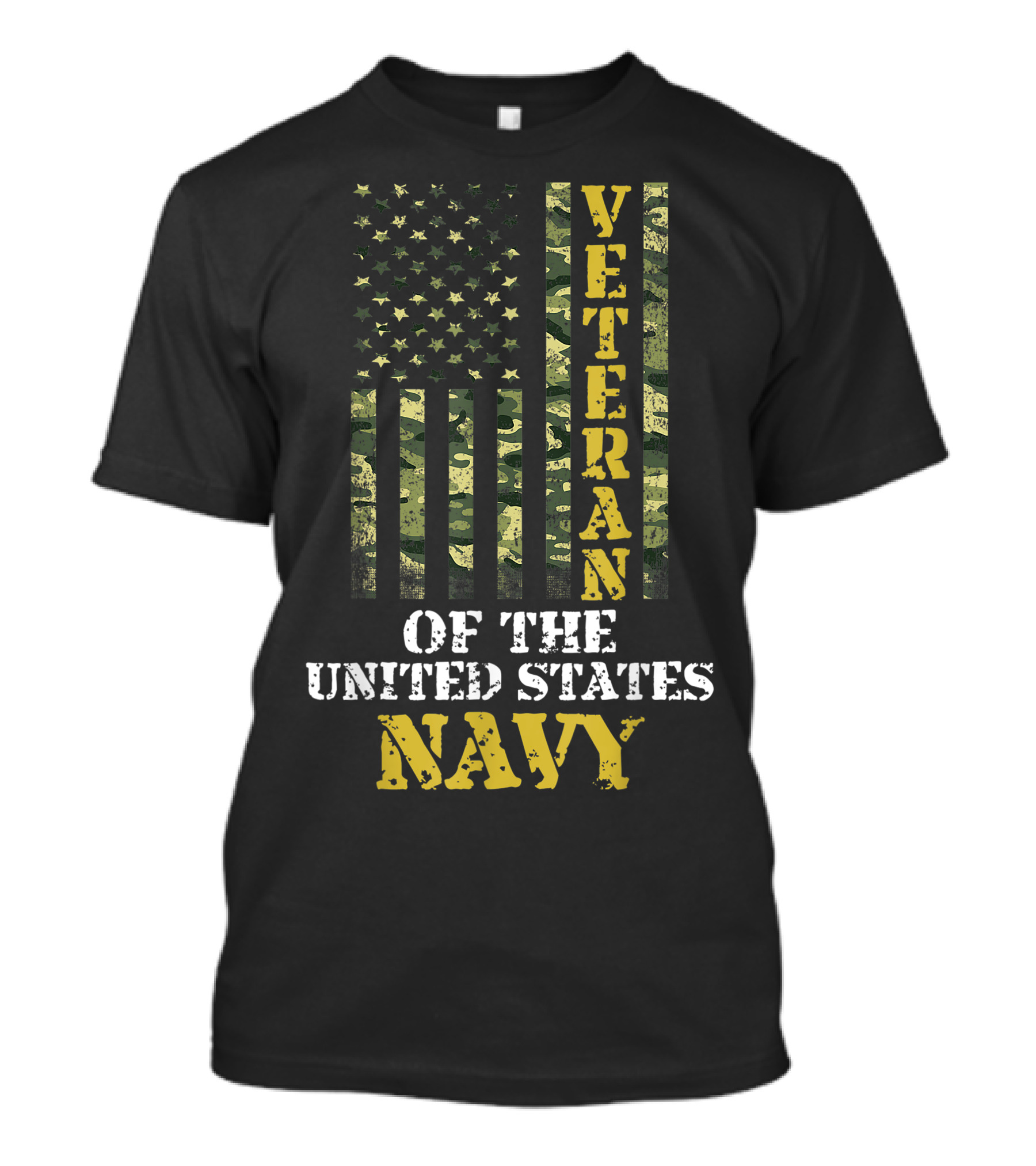 Veteran Of The United States Navy American Flag Camo T-Shirt