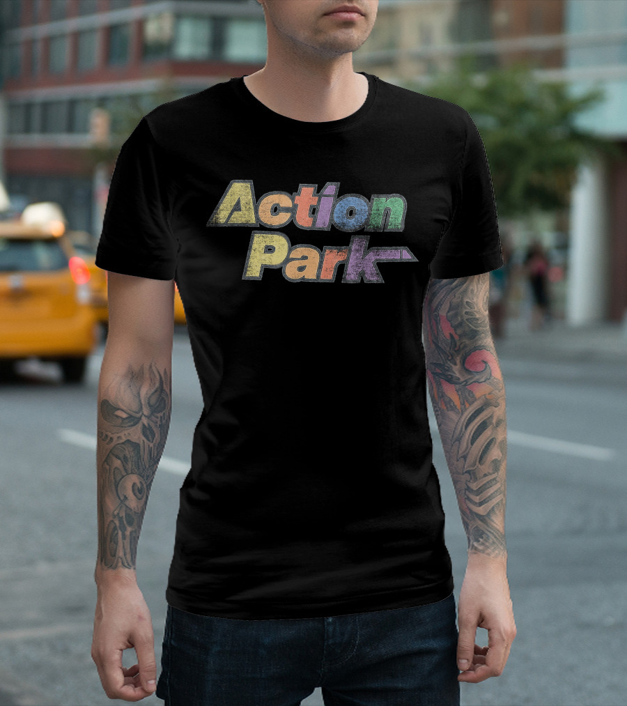 Action Park Retro Colorful Text Design Analysis T-Shirt
