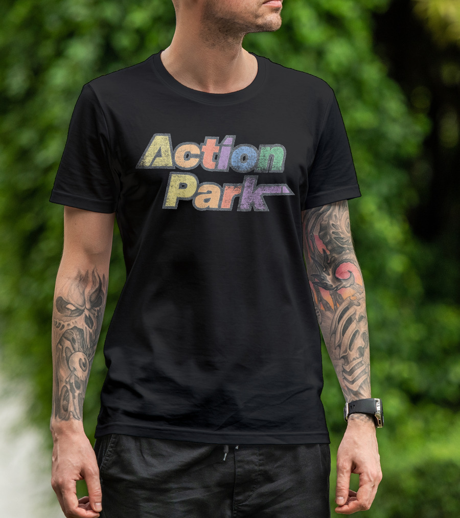 Action Park Retro Colorful Text Design Analysis T-Shirt