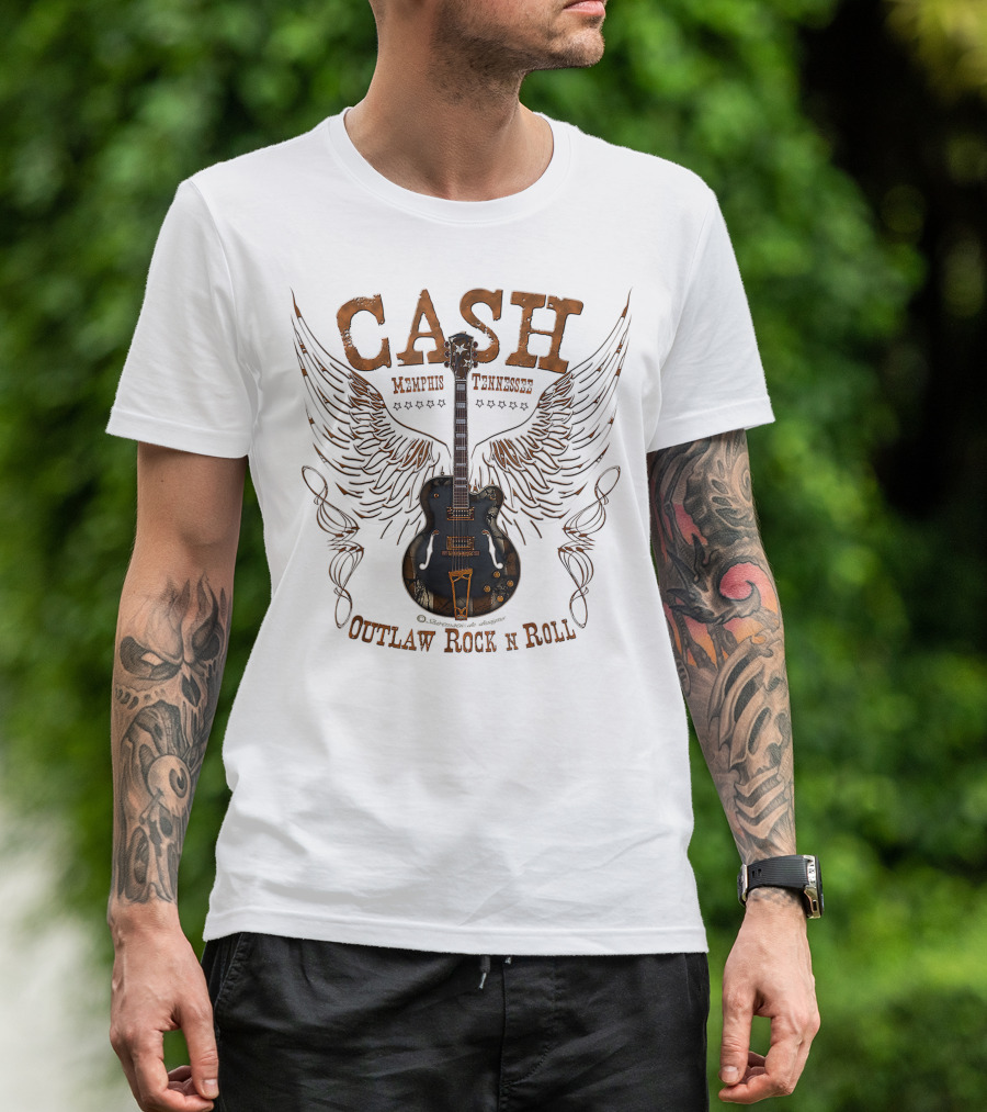 CASH Memphis Tennessee Outlaw Rock N Roll T-Shirt