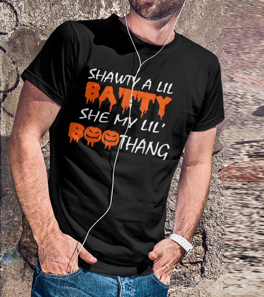 Shawty A Lil Batty She My Lil Boothang Halloween Jack-O'-Lantern Fun T-Shirt