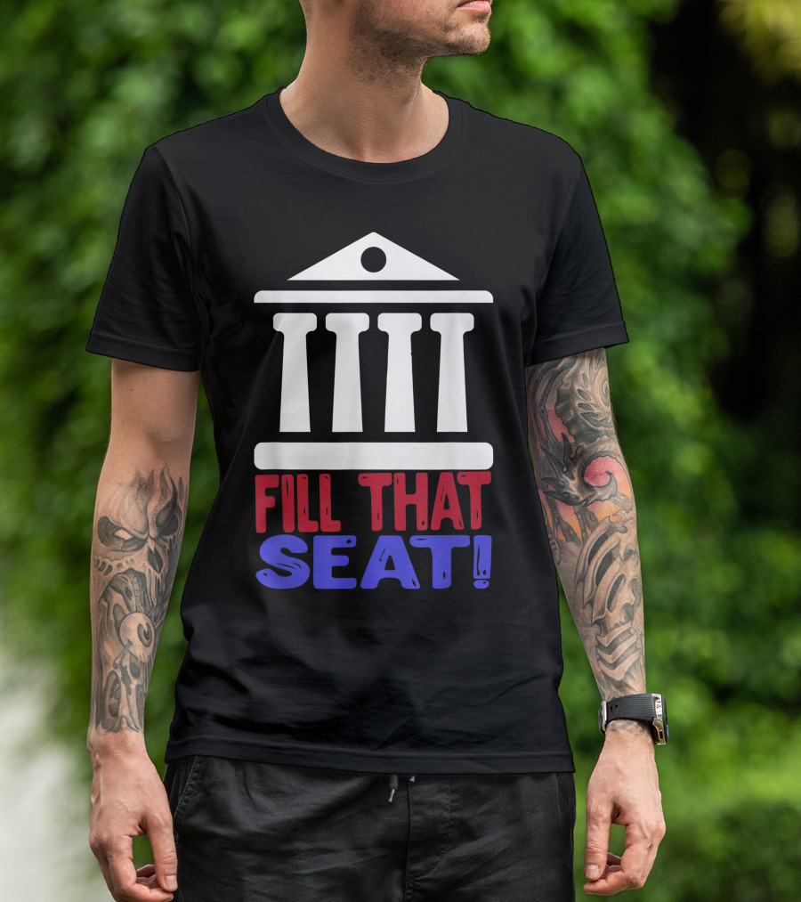 Fill That Seat USA Flag Pillars T-Shirt