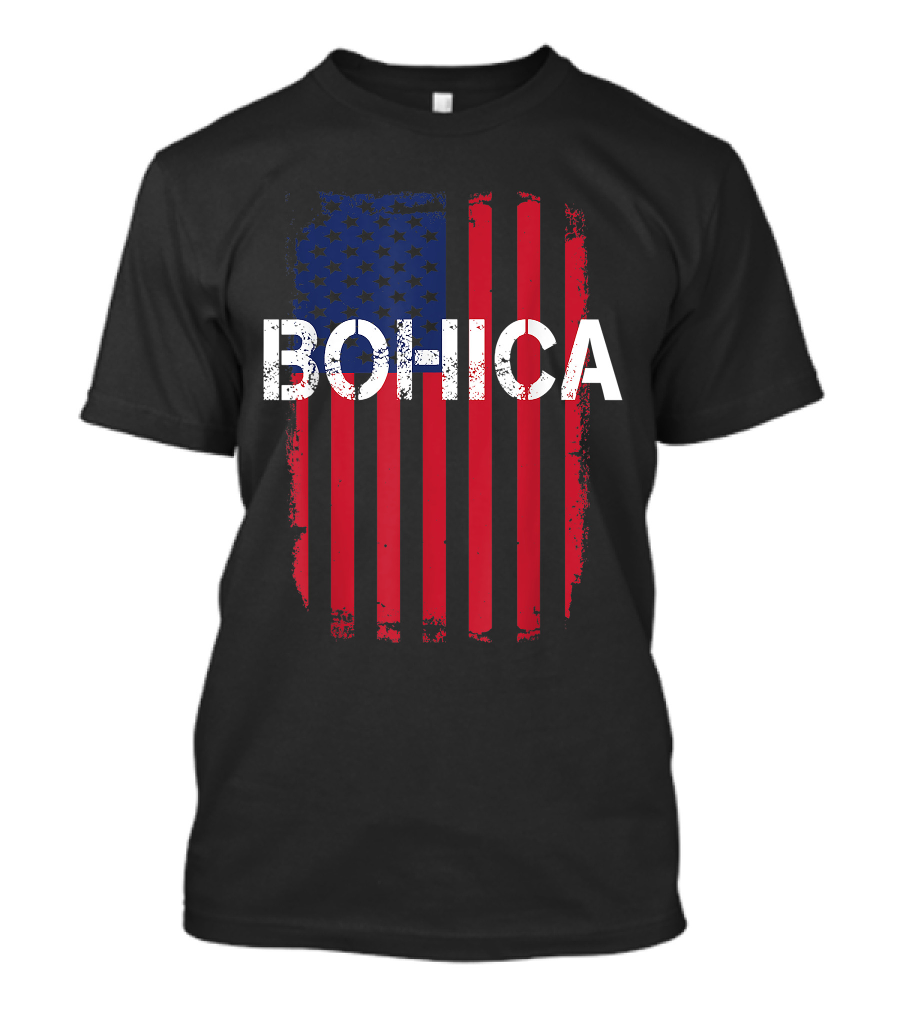 Funny Army Saying BOHICA Veteran Slang Bend Over With American Flag T-Shirt