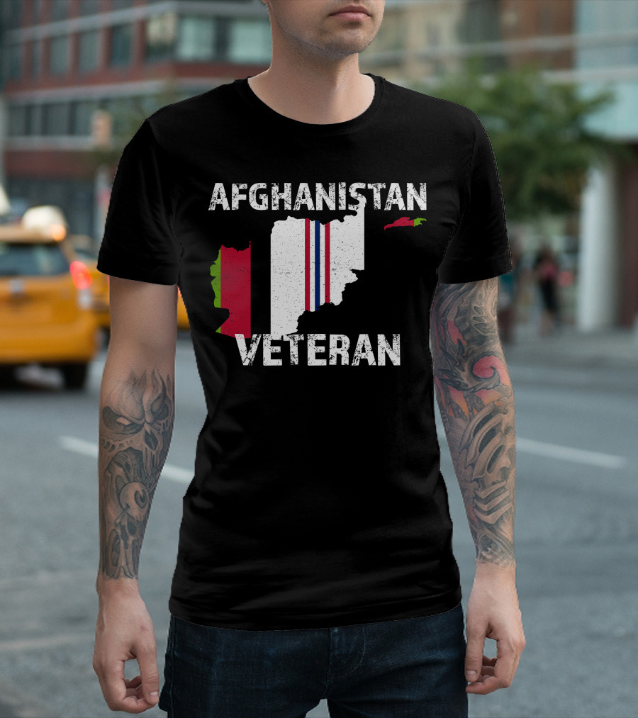 Afghanistan Veteran US Military Vintage Vet Map T-Shirt