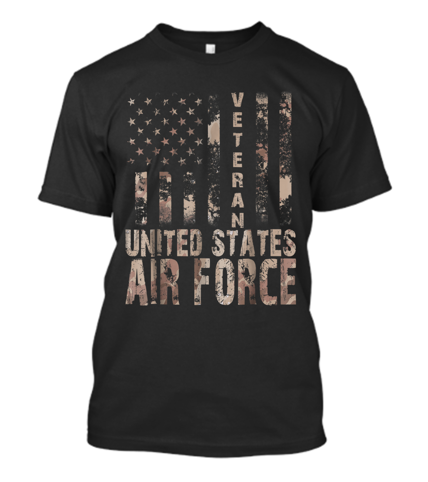 United States Air Force Veteran Camo Flag T-Shirt