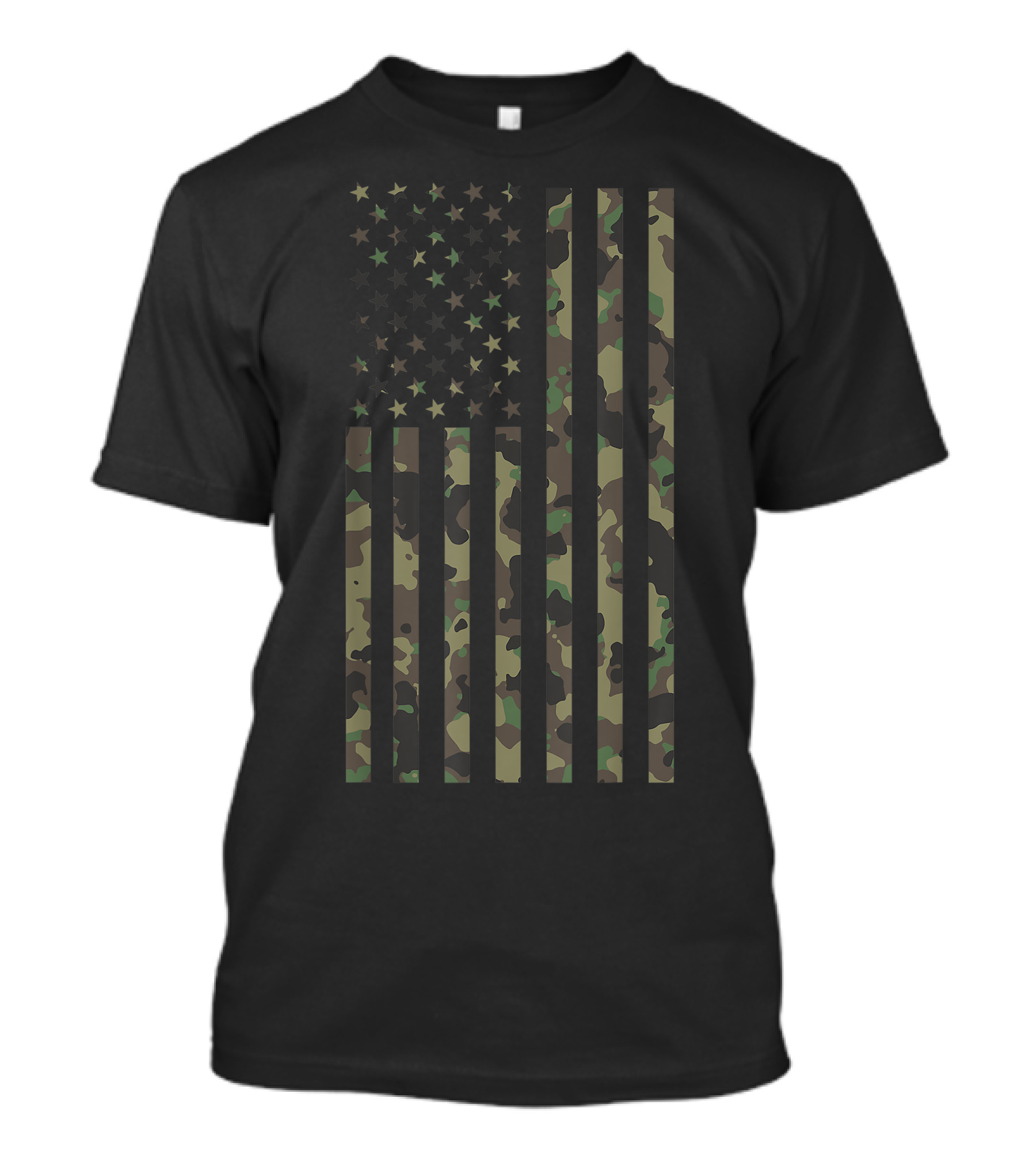 Military Veteran Camouflage American Flag Camo USA T-Shirt