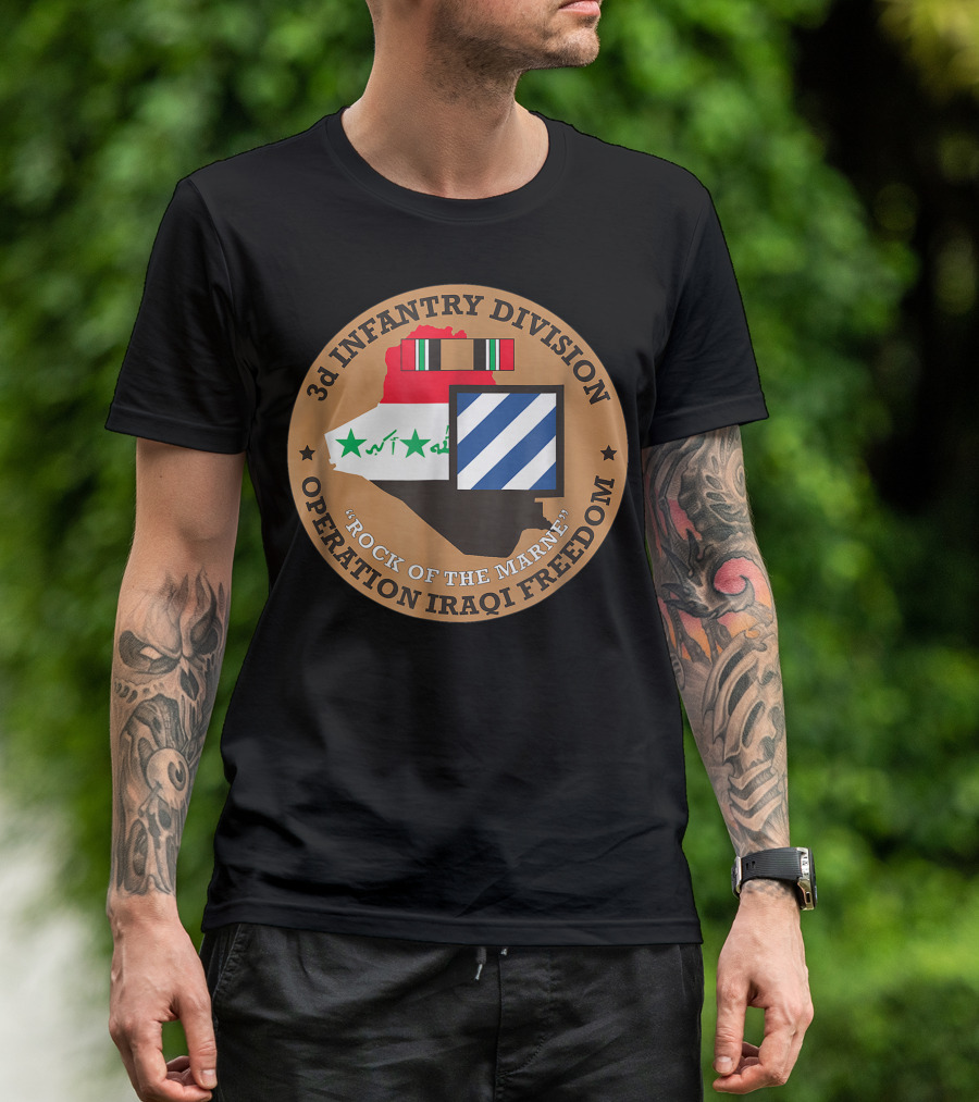 3rd Infantry Division Operation Iraqi Freedom Rock Of The Marne Iraq Veteran T-Shirt