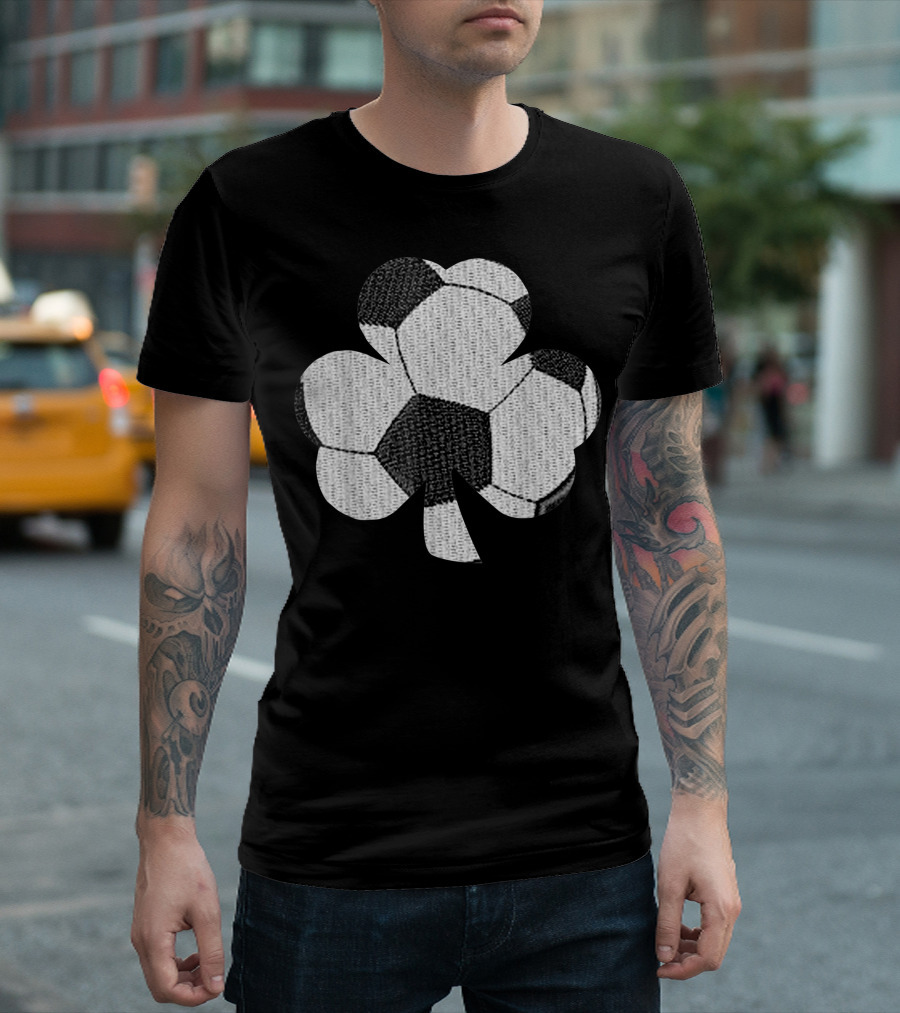 Soccer Shamrock Play Sport St. Patrick's Day Irish Soccer Ball Clover T-Shirt