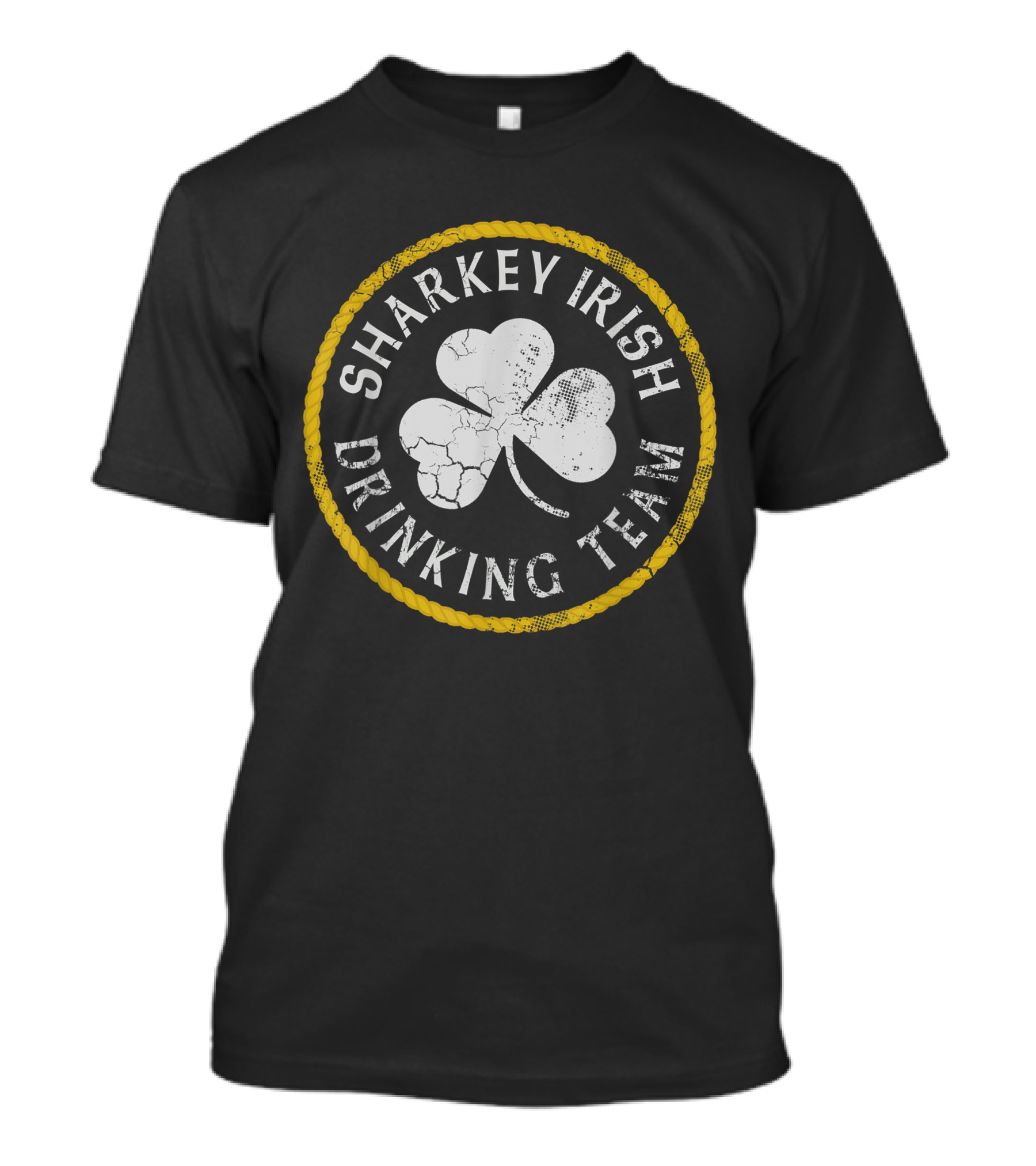 Sharkey Irish Drinking Team Shamrock Circle Emblem T-Shirt