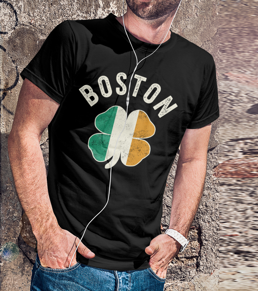 Boston Shamrock Irish Flag St. Patrick's Day Celtic T-Shirt