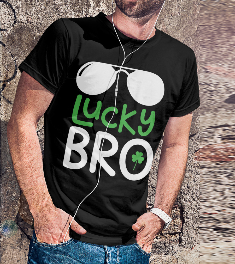Lucky Bro St. Patrick's Day Shades With Shamrock T-Shirt