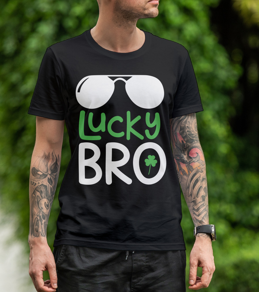 Lucky Bro St. Patrick's Day Shades With Shamrock T-Shirt