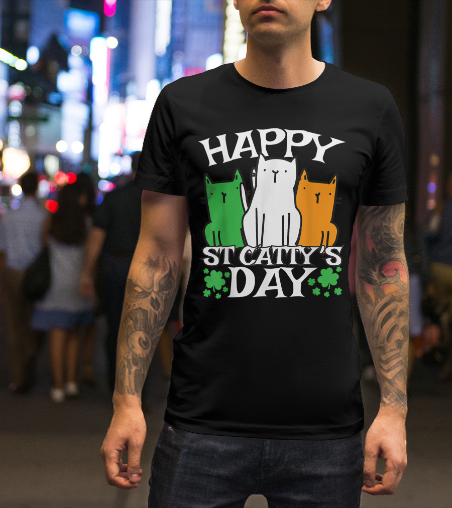 Happy Saint Catty's Day St. Patrick's Day Kitty Cat T-Shirt