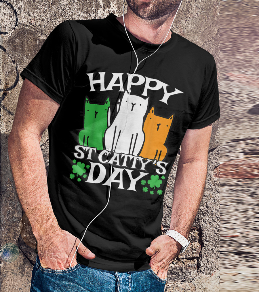 Happy Saint Catty's Day St. Patrick's Day Kitty Cat T-Shirt