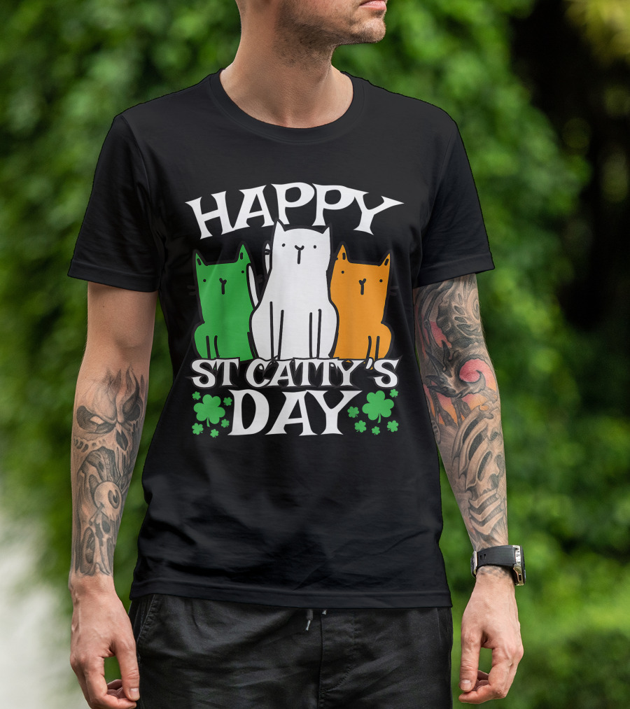 Happy Saint Catty's Day St. Patrick's Day Kitty Cat T-Shirt