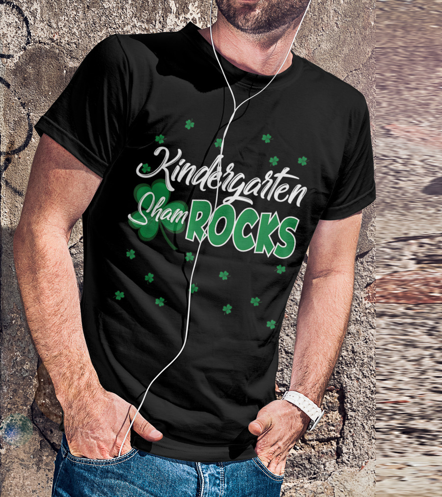 Kindergarten Shamrocks St Patrick's Day School Four Leaf Clover T-Shirt