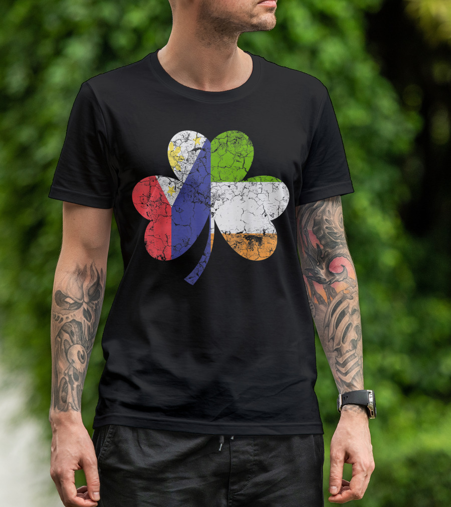 Irish Filipino Flag Shamrock T-Shirt
