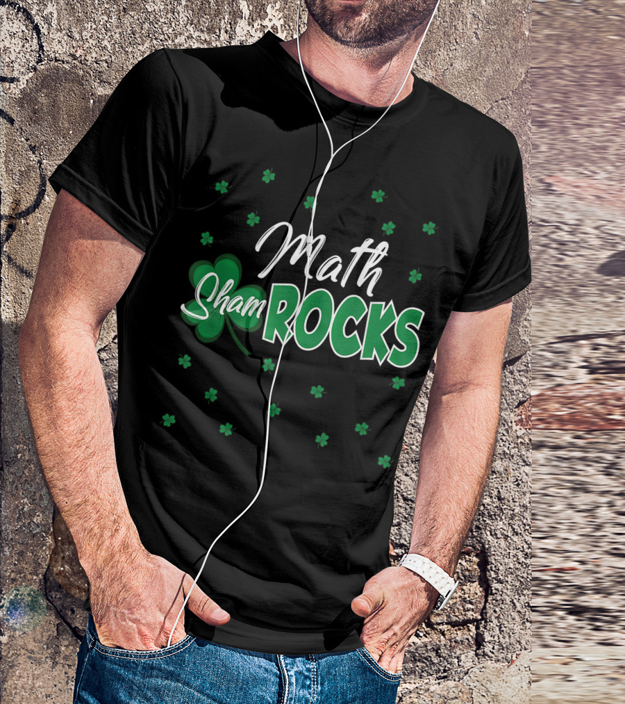 Math Shamrocks Rocks St. Patrick's Day School T-Shirt