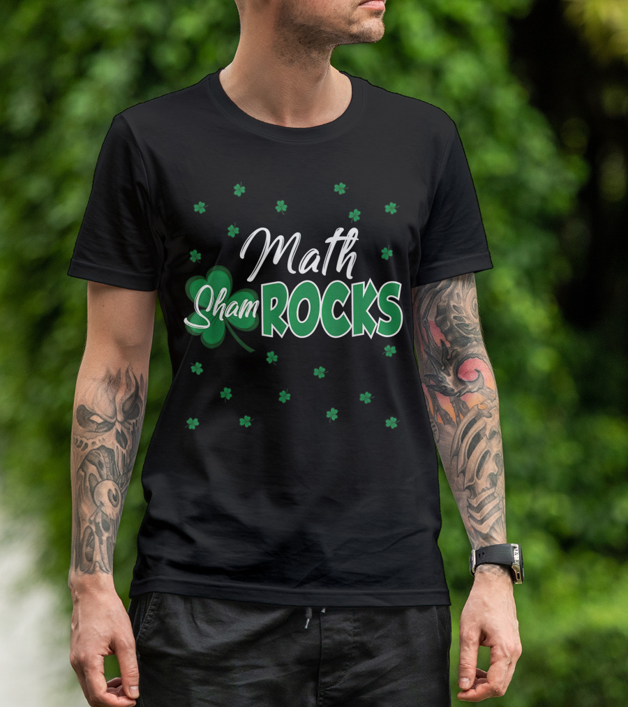 Math Shamrocks Rocks St. Patrick's Day School T-Shirt