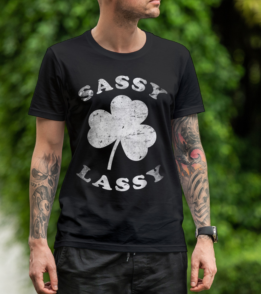 Sassy Lassy Vintage Shamrock Clover T-Shirt