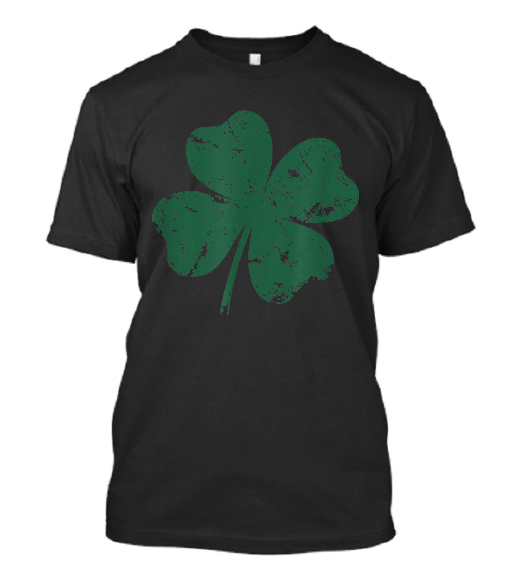 Vintage Distressed 4 Leaf Shamrock Classic Green T-Shirt