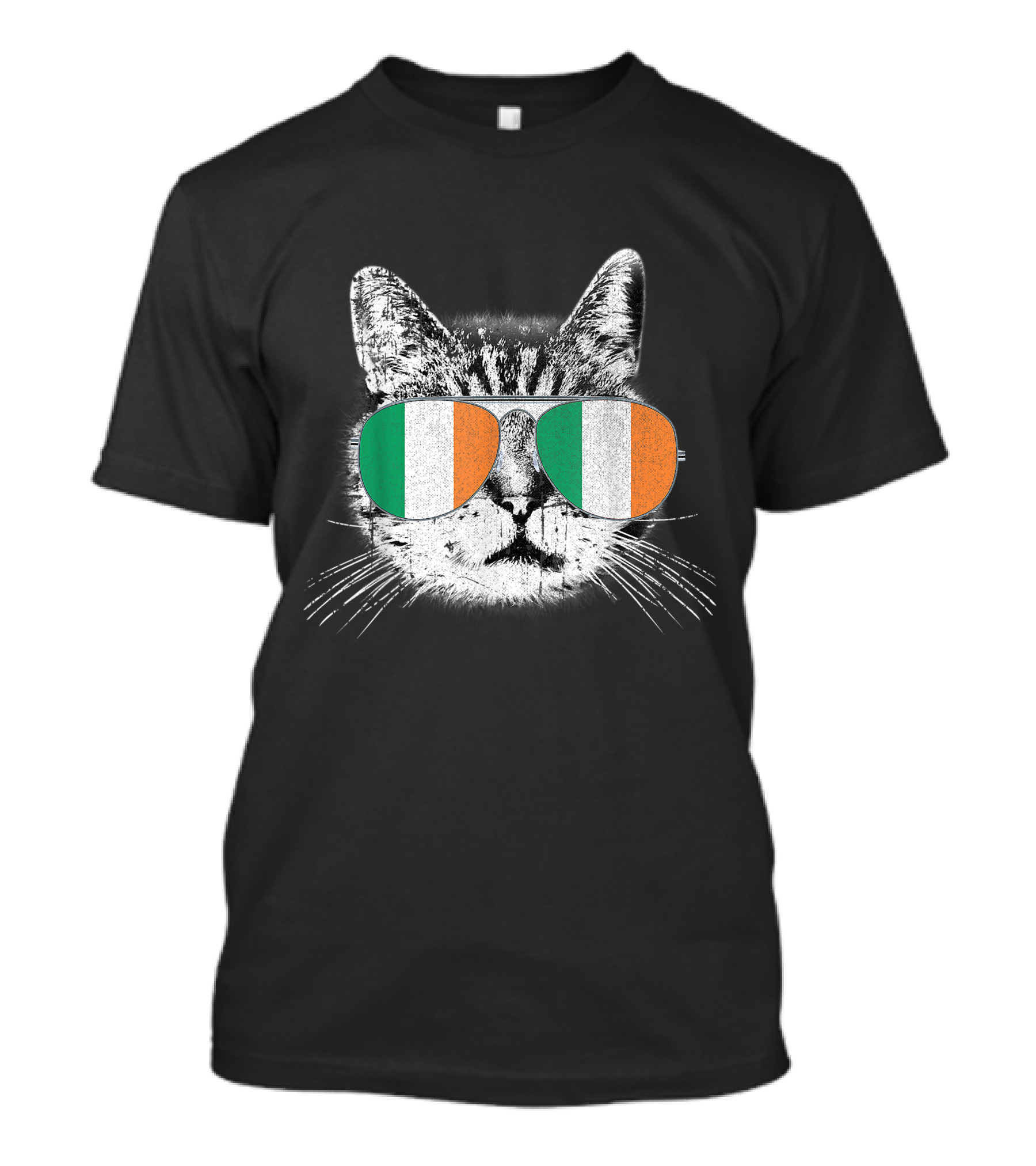 St Patricks Day Cat Irish Flag Catty's Catrick's Cool Sunglasses T-Shirt