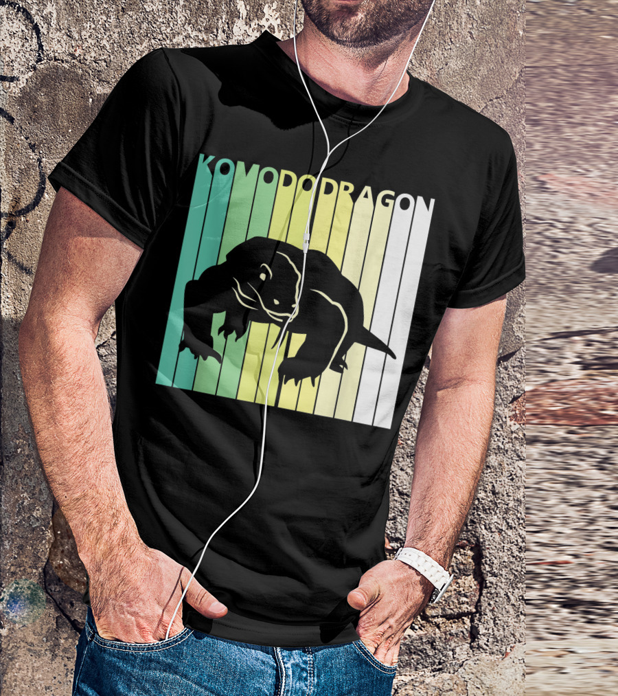 Komodo Dragon Wild Animal Stripes T-Shirt