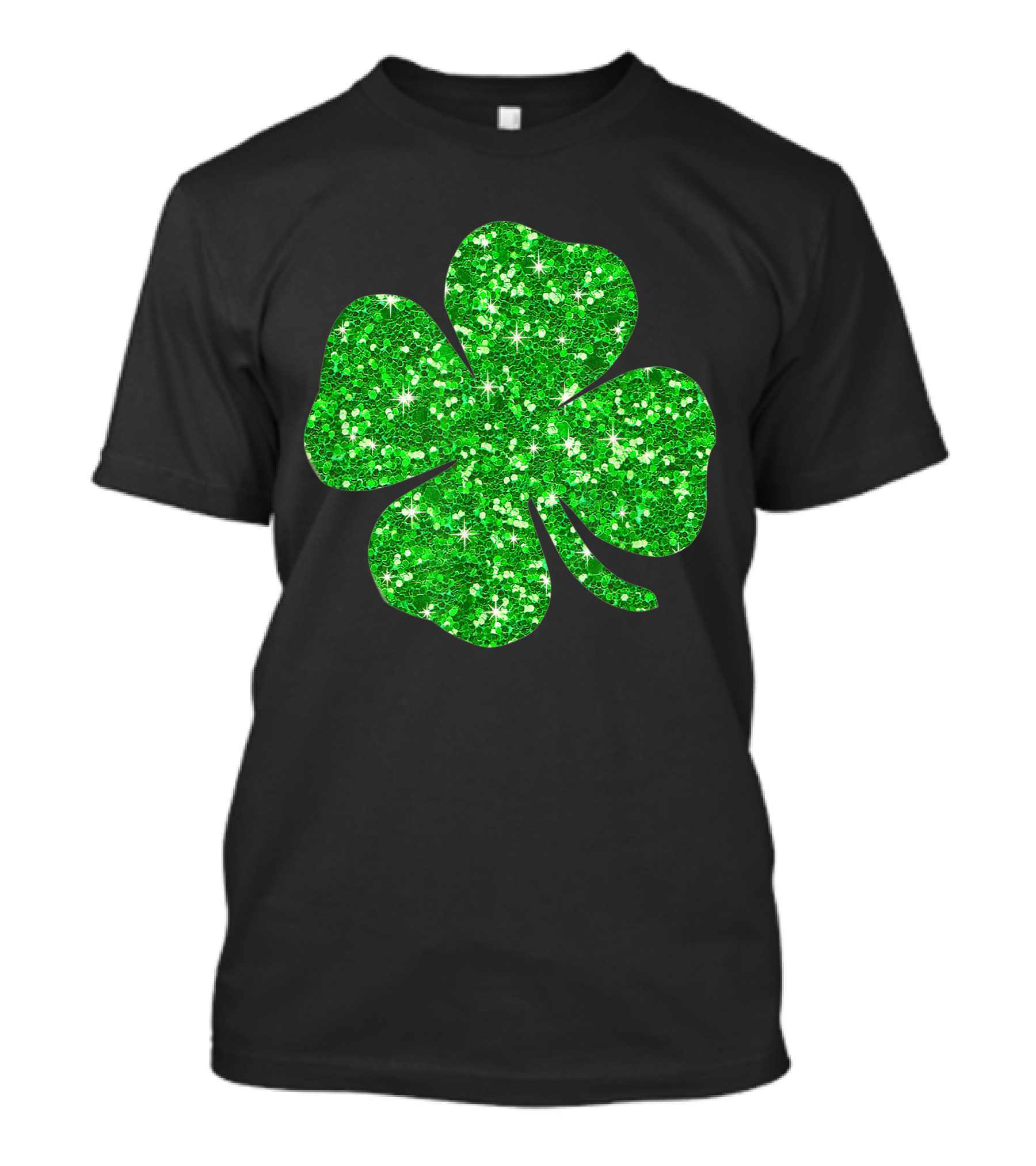 St. Patrick's Day Glitter Green Shamrock Sparkling Clover T-Shirt