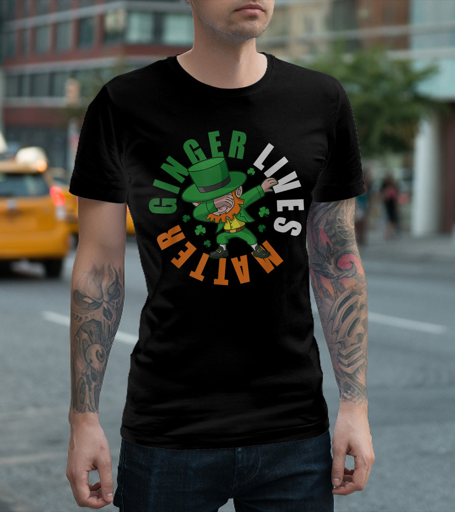 Ginger Lives Matter Dabbing Leprechaun T-Shirt