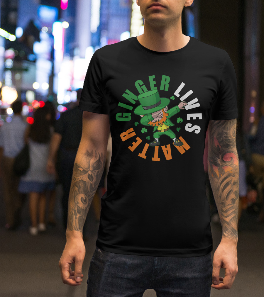 Ginger Lives Matter Dabbing Leprechaun T-Shirt