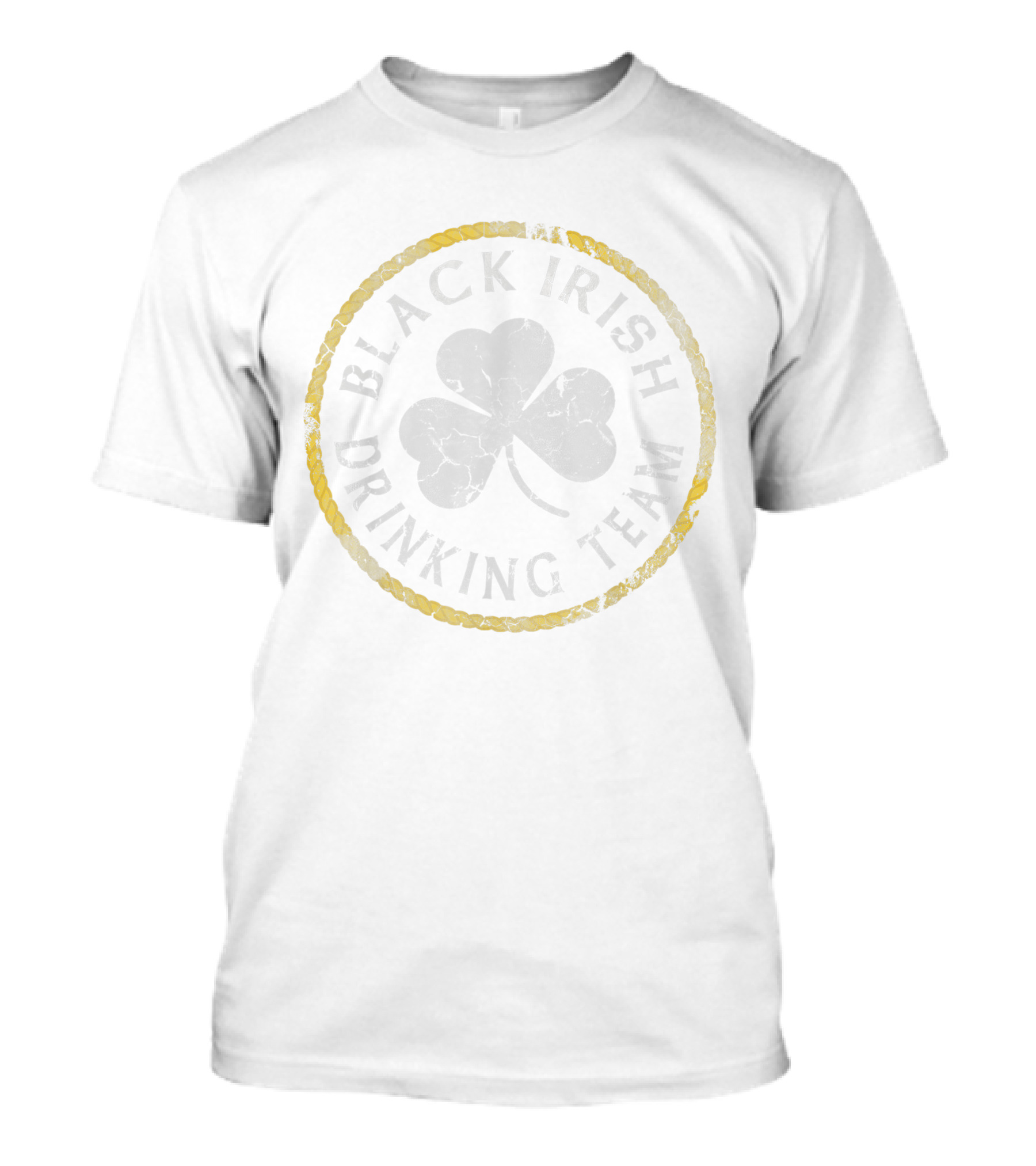 Black Irish Drinking Team Shamrock Badge T-Shirt