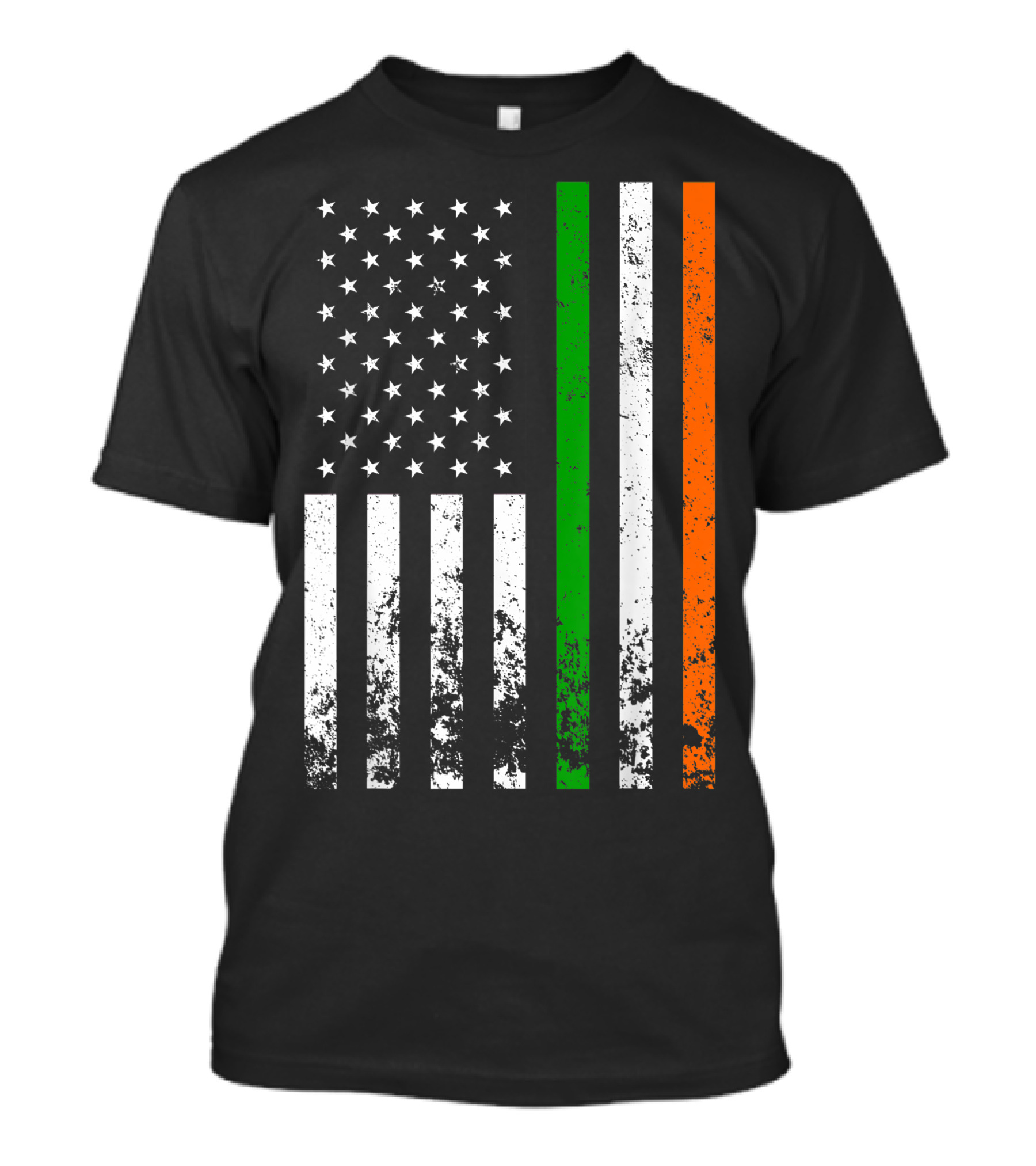 Irish American Flag Distressed USA Ireland Stripes T-Shirt