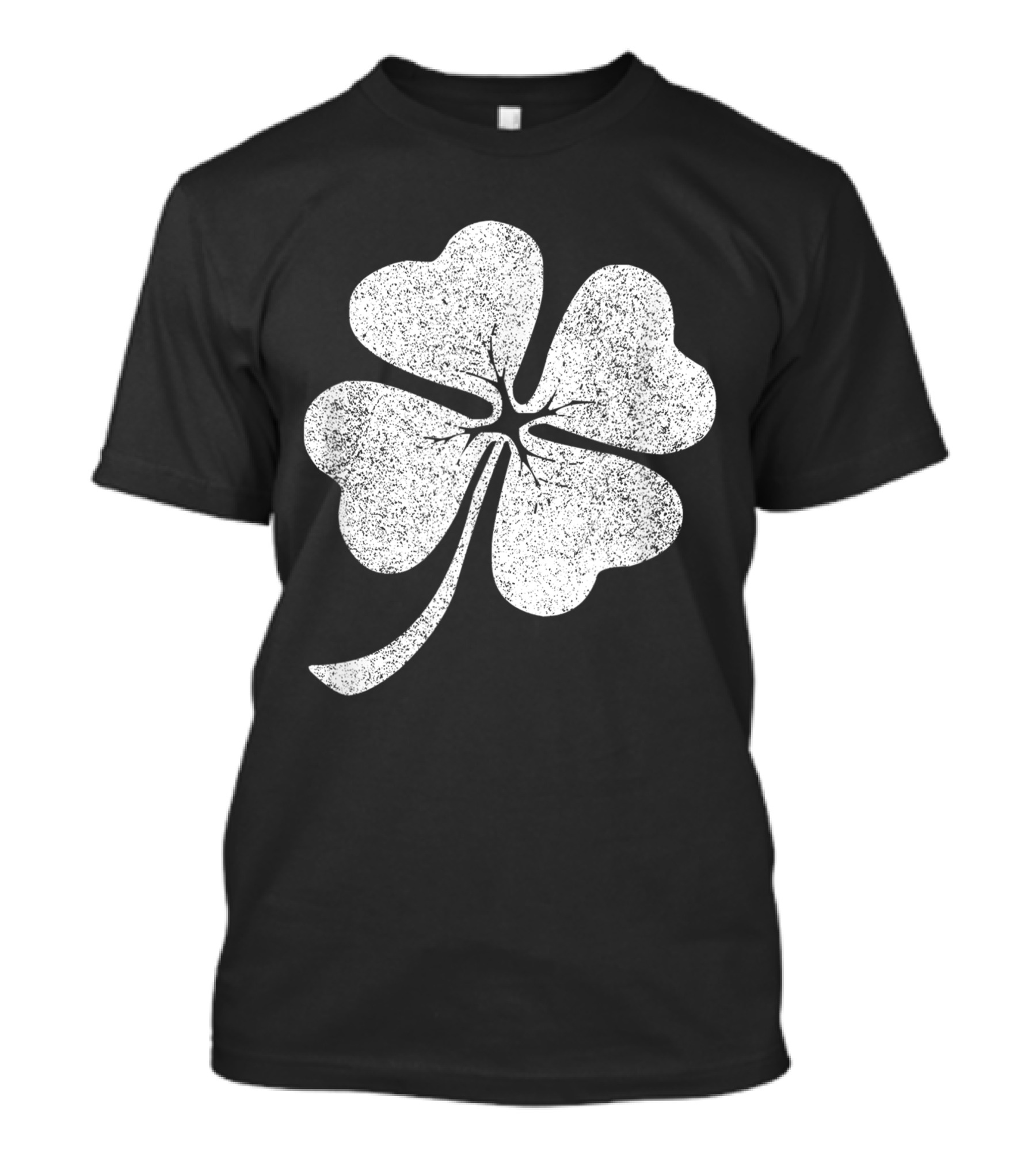 White Four Leaf Clover Grunge Texture T-Shirt