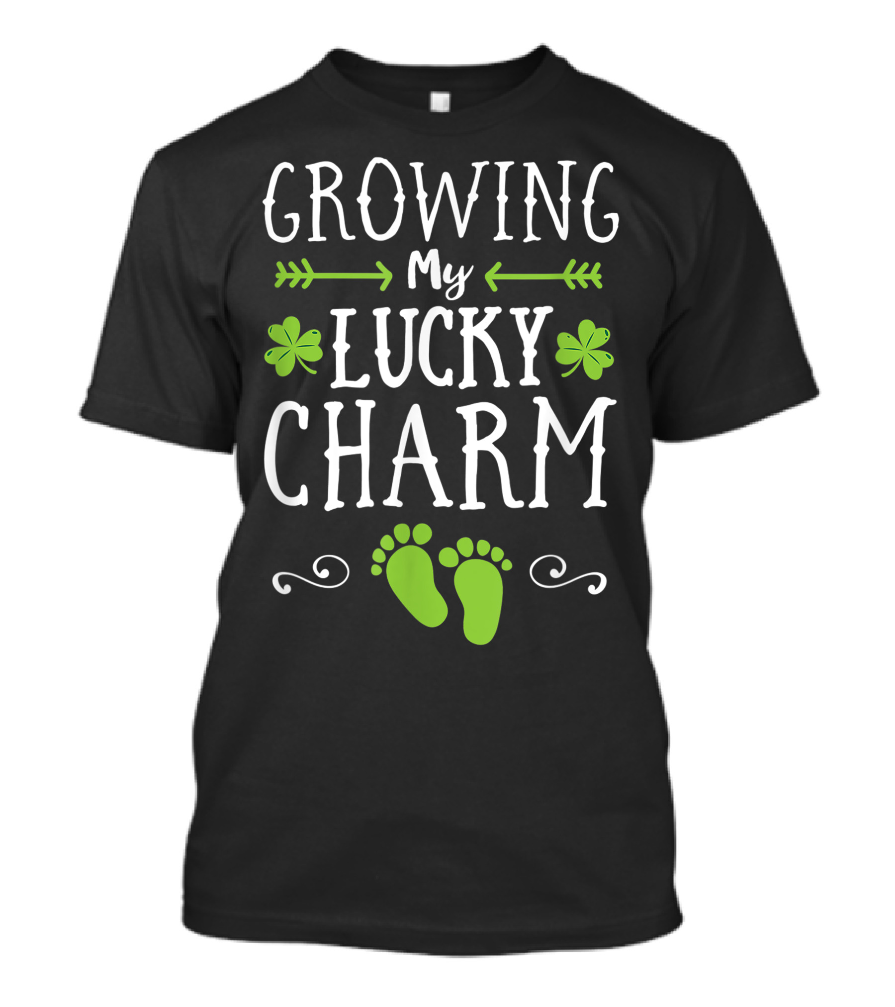 Growing My Lucky Charm Pregnancy Announcement Funny Mom T-Shirt