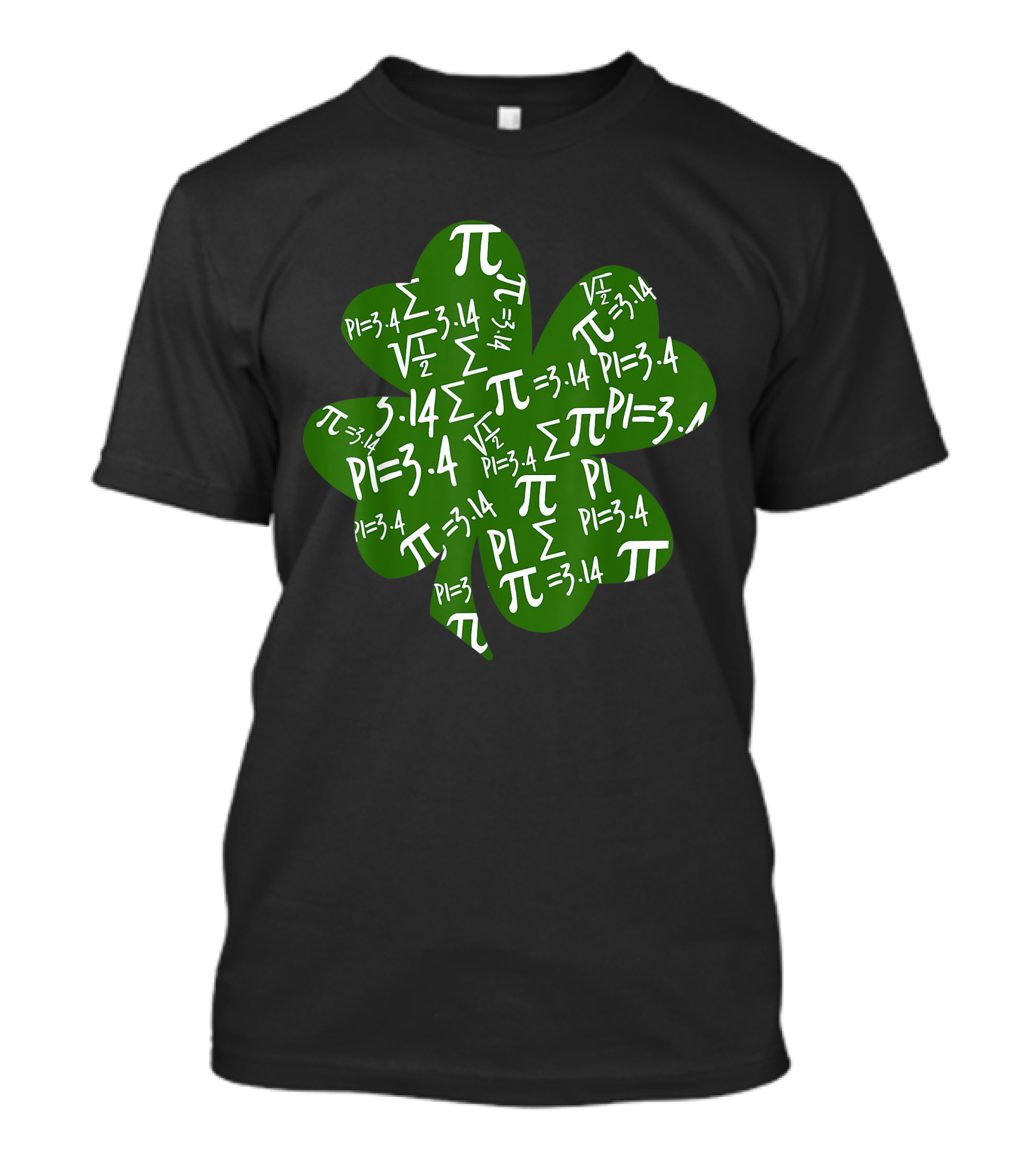 St. Patrick's Day Pi Math Symbol Green Shamrock Pi=3.14 T-Shirt