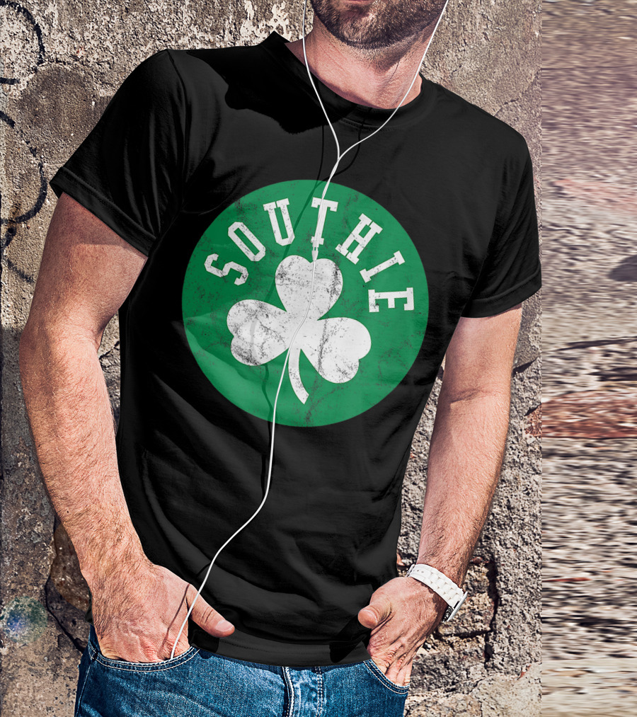 Southie Retro Look Shamrock Irish T-Shirt