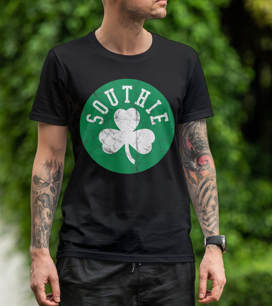 Southie Retro Look Shamrock Irish T-Shirt