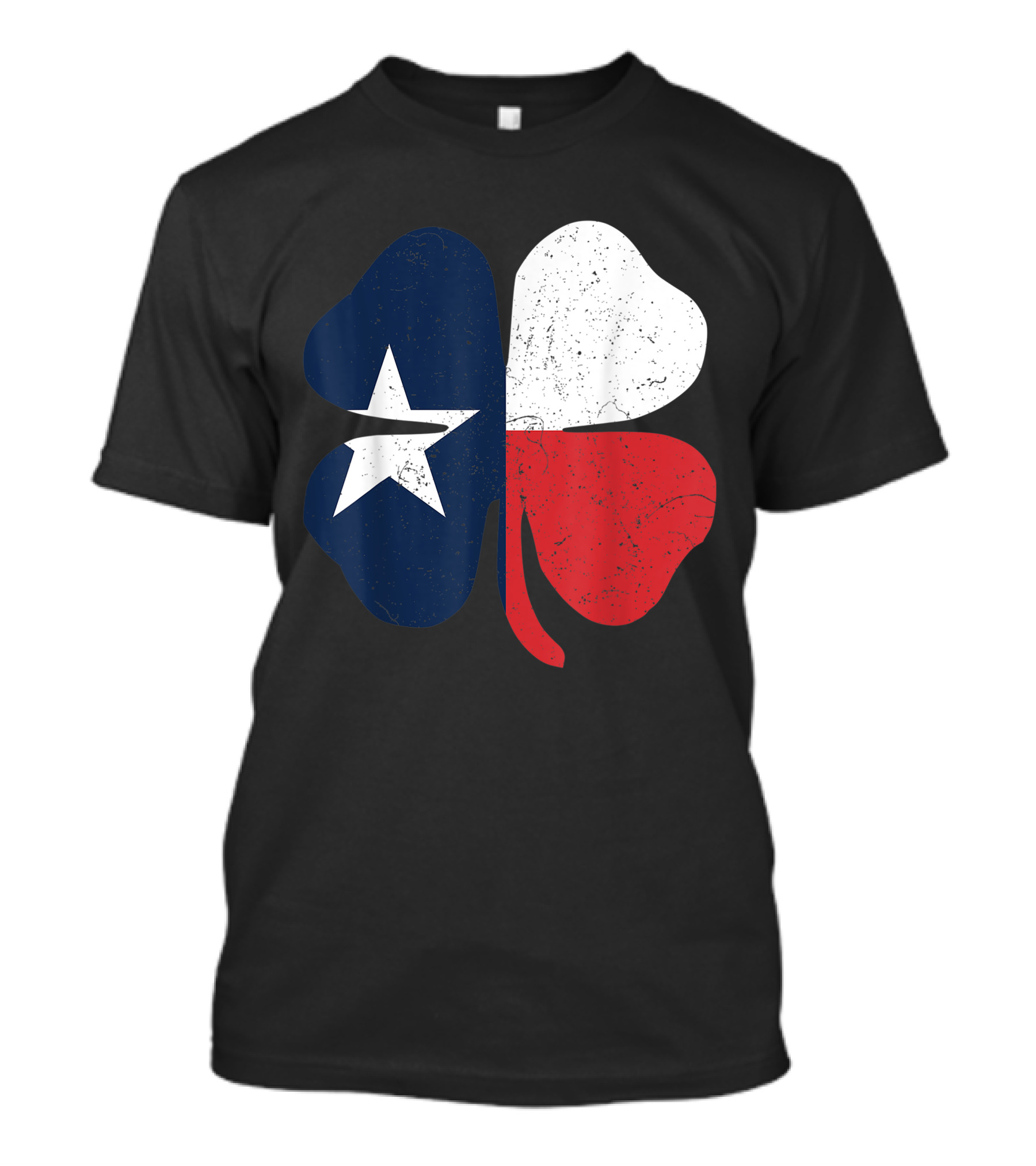 St. Patrick's Day Shamrock With Texas Flag Colors T-Shirt