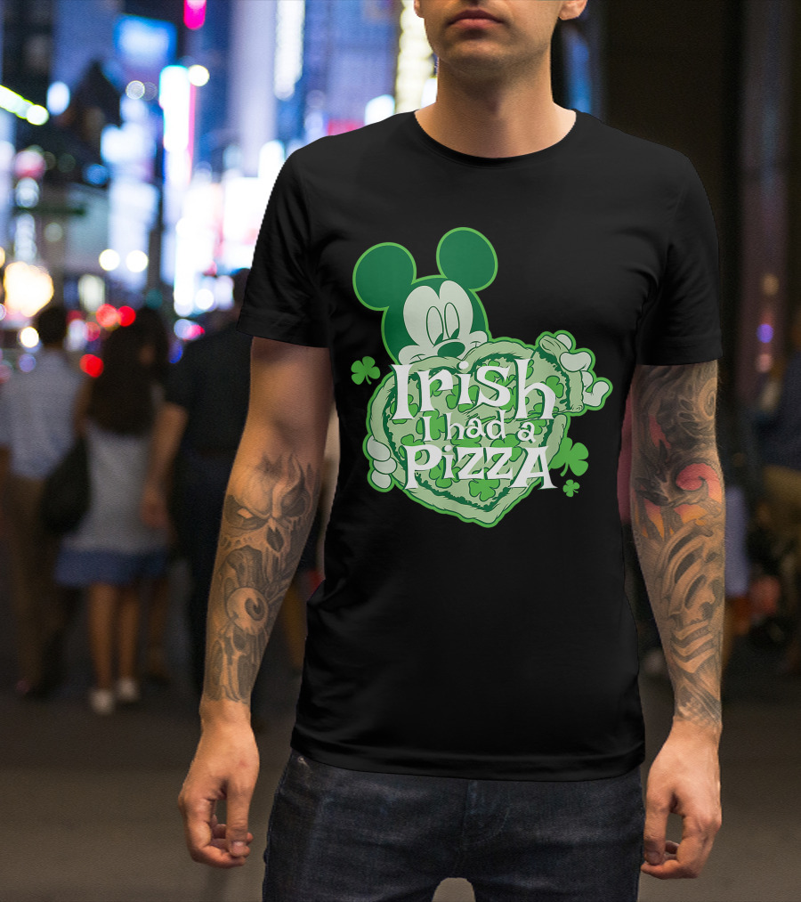 Disney Mickey Mouse Irish I Had A Pizza St. Patrick's Day T-Shirt