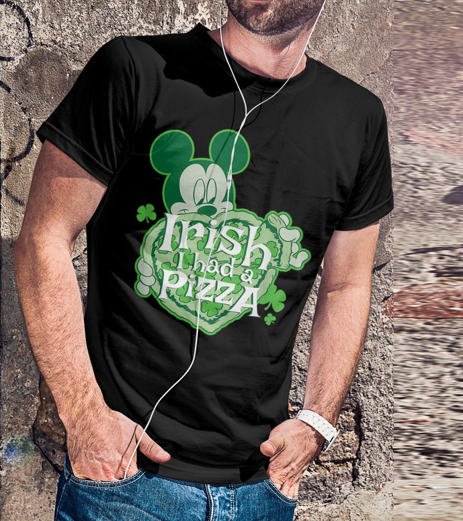 Disney Mickey Mouse Irish I Had A Pizza St. Patrick's Day T-Shirt